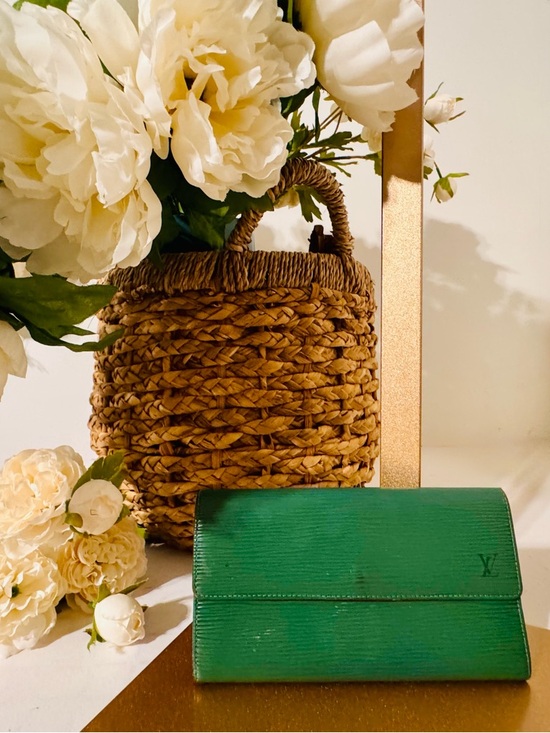 Louis Vuitton Accessories - Louis Vuitton Green Epi Leather Wallet